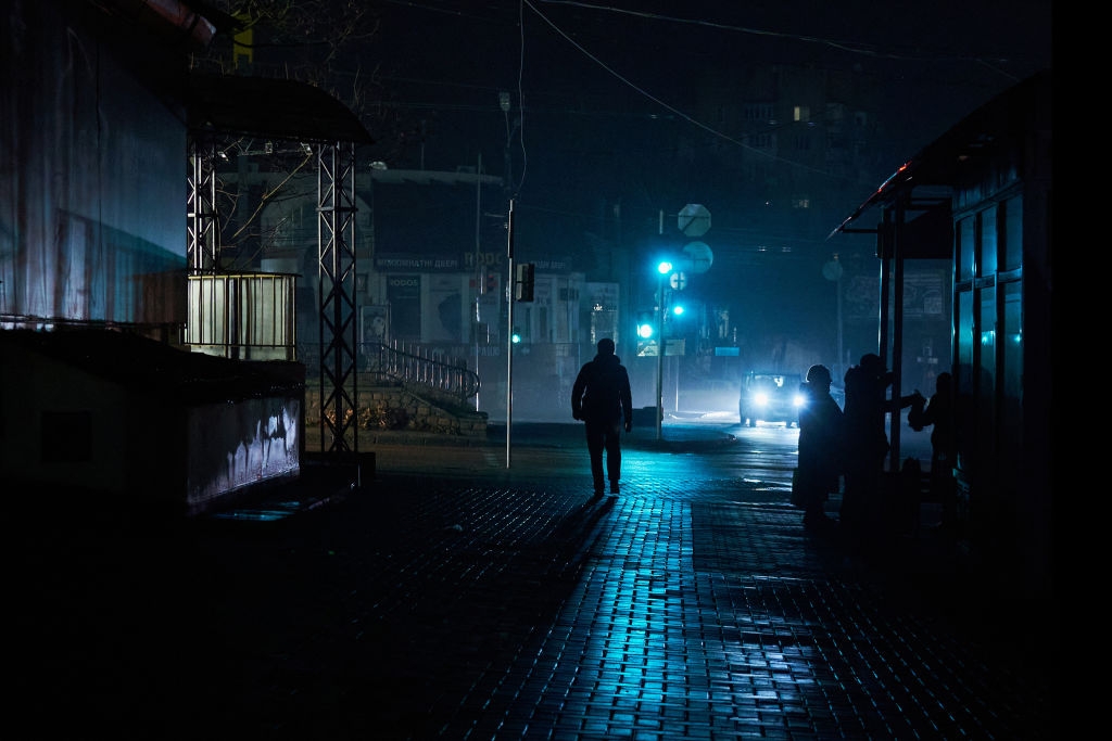 Mykolaiv street dark winter