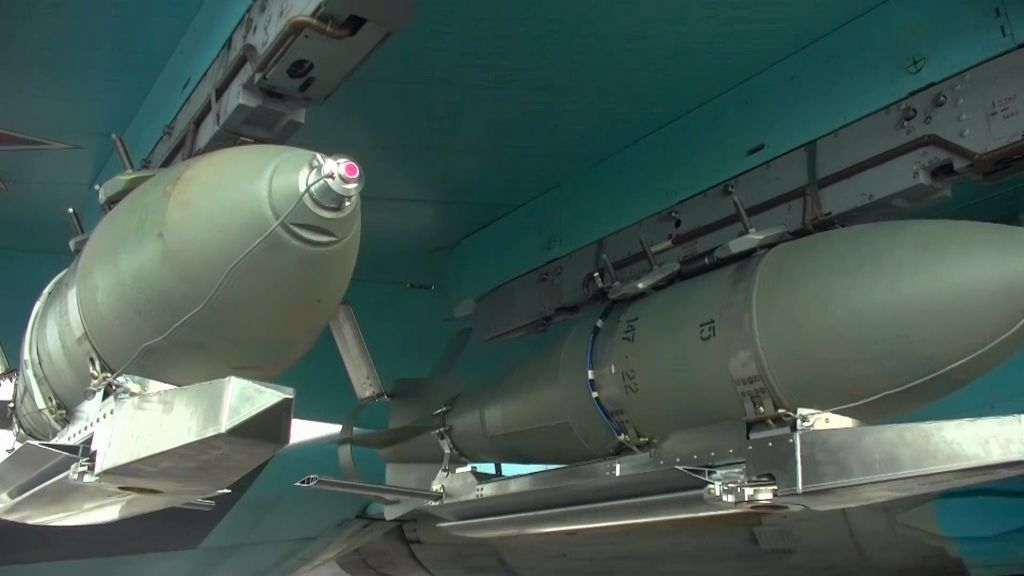 The Russian Su-34 bomber and FAB-500 bombs with high-precision guidance on March 18, 2024.