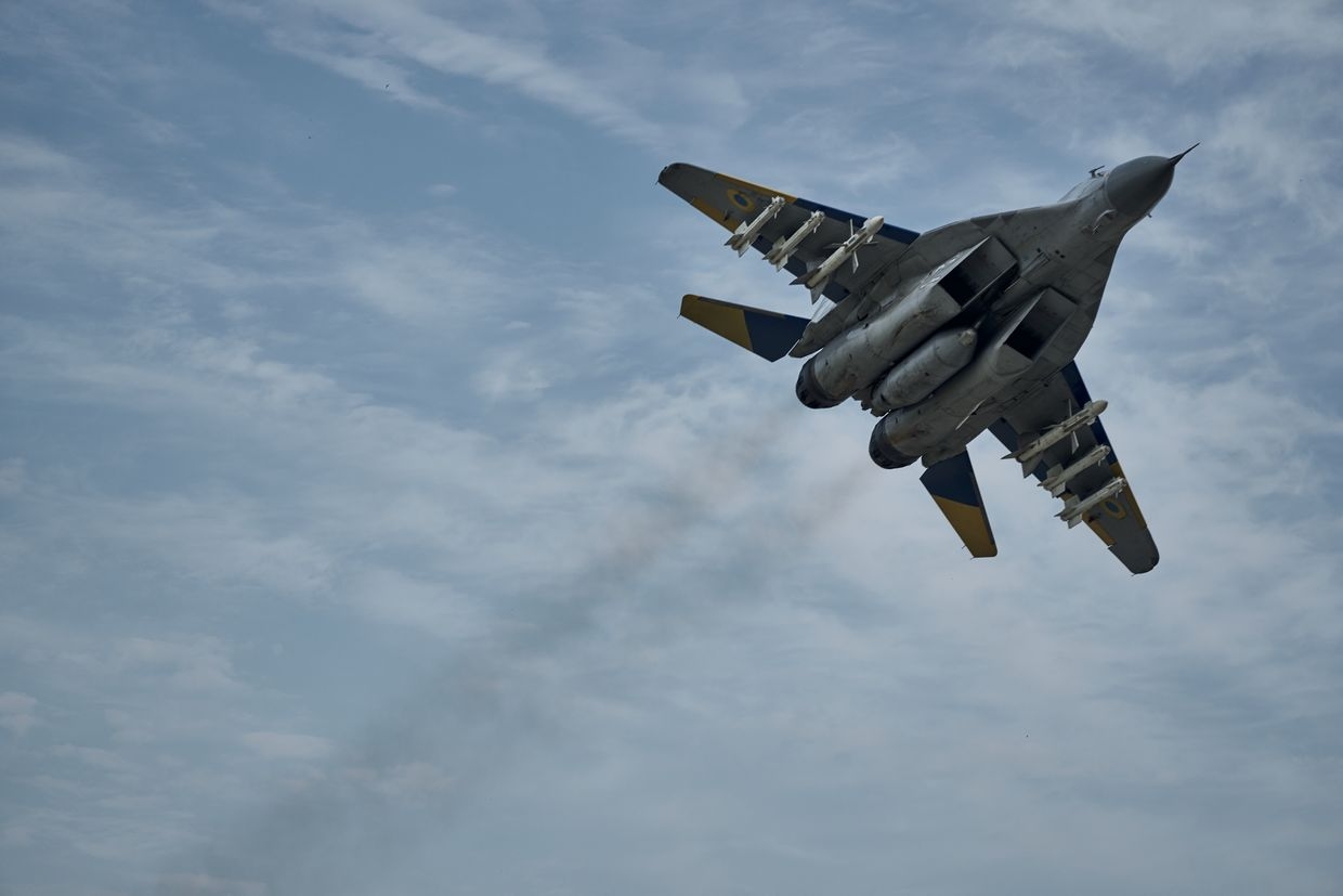 A Ukrainian MiG-29 performs a combat mission in eastern Ukraine on Aug. 1, 2023.