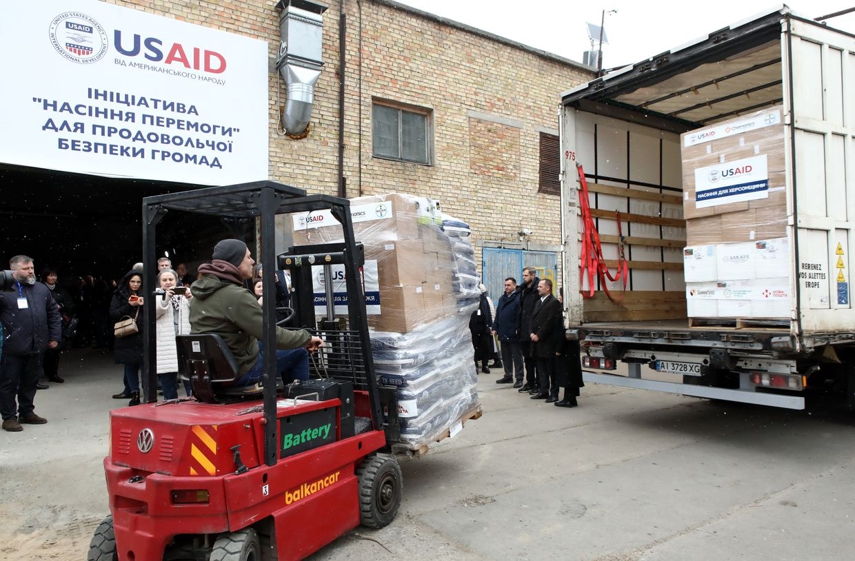 Over 10 tons of vegetable seeds delivered to 200K+ households in frontline areas under USAID AGRO in Kyiv Oblast, Ukraine, on March 12, 2024.