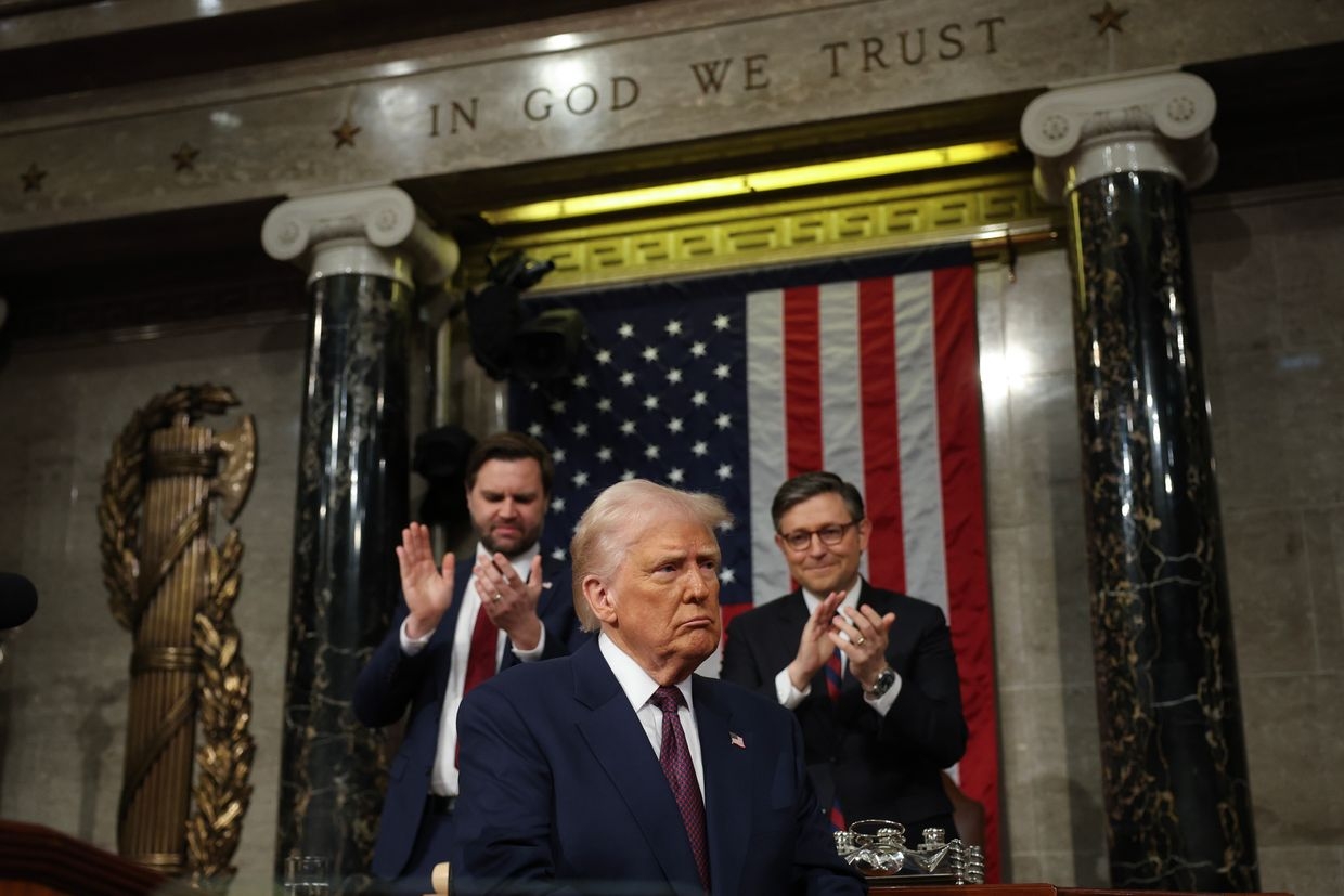 U.S. President Donald Trump addresses a joint session of Congress at the U.S. Capitol in Washington, DC, U.S. on March 4, 2025.