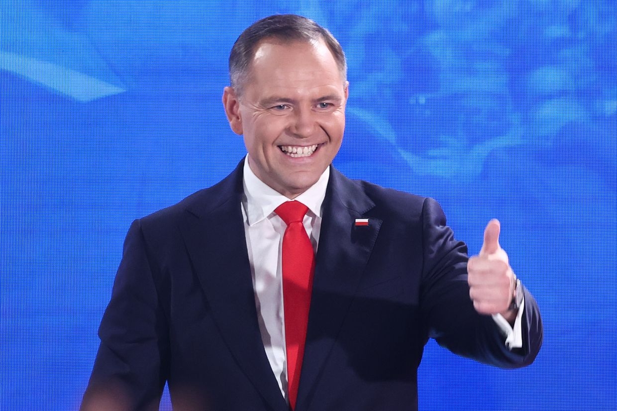  Karol Nawrocki, attends the election night event in Warsaw, Poland, on June 1, 2025.