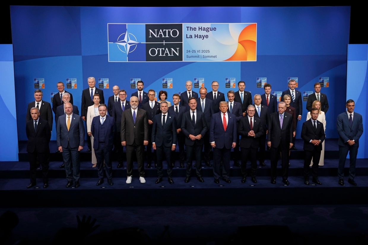 NATO heads of state and government pose for an official “family photo” on the second day of the 2025 NATO Summit in The Hague, Netherlands, on June 25, 2025.NATO heads of state and government pose for an official photo on the second day of the 2025 NATO Summit in The Hague, Netherlands, on June 25, 2025.