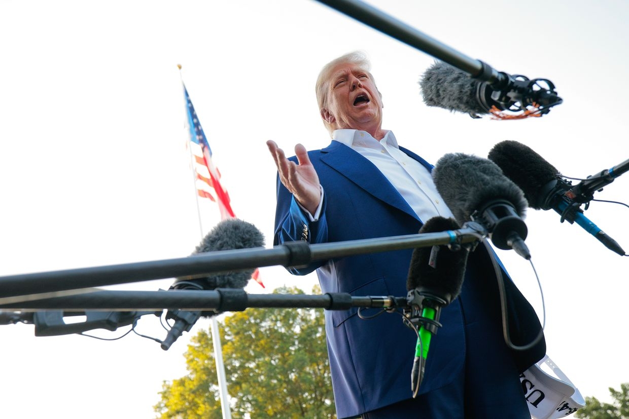 U.S. President Donald Trump speaks to reporters at the White House in Washington, DC, U.S. on June 24, 2025. 
