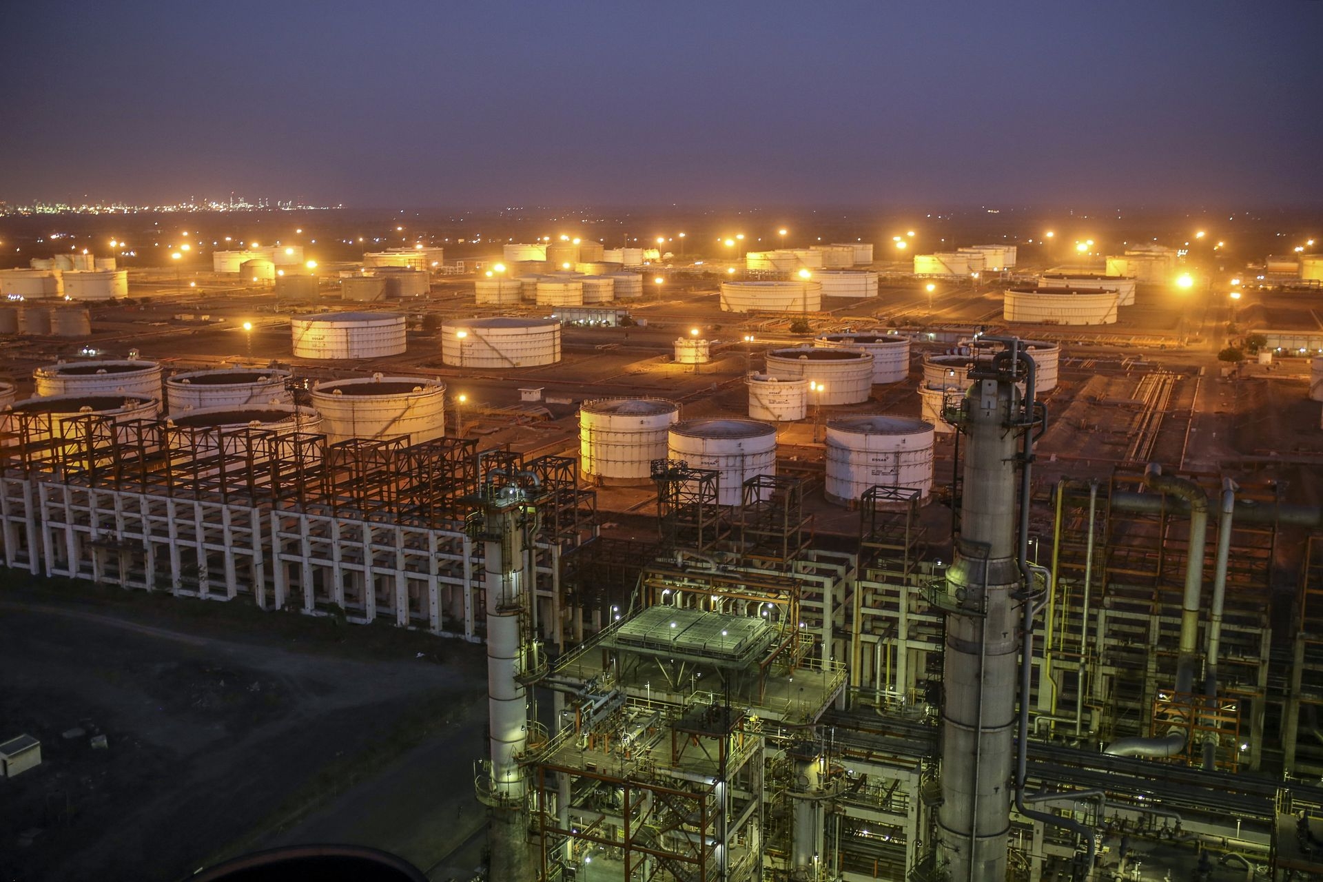 The Vadinar Refinery complex operated by Nayara Energy Ltd., jointly owned by Rosneft Oil Co. and Trafigura Group Pte., near Vadinar, Gujarat, India, on April 26, 2018.