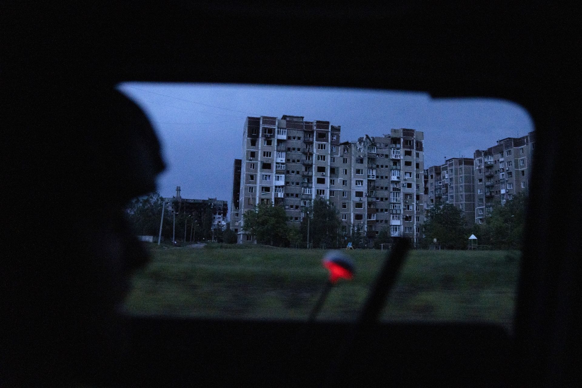 A view of destruction on the way to Pokrovsk, Donetsk Oblast, Ukraine, on May 27, 2025