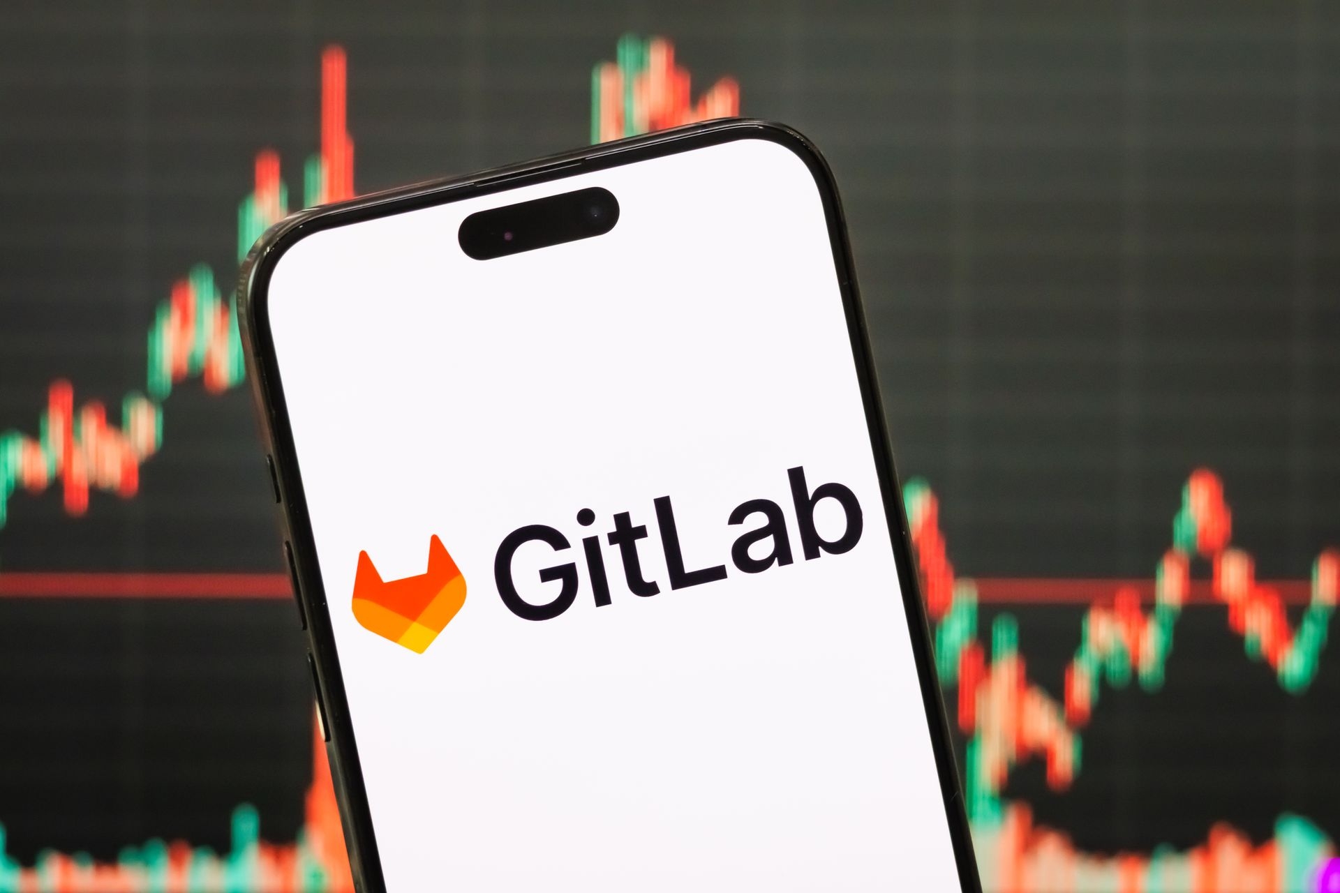 The logo of GitLab Inc. is displayed on a smartphone screen in Chongqing, China, on June 8, 2025. 