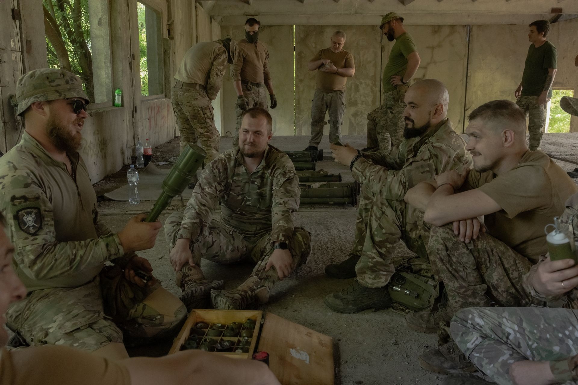 Ukrainian servicemen of the Spartan Brigade in Dnipropetrovsk Oblast, Ukraine, on July 14, 2025.