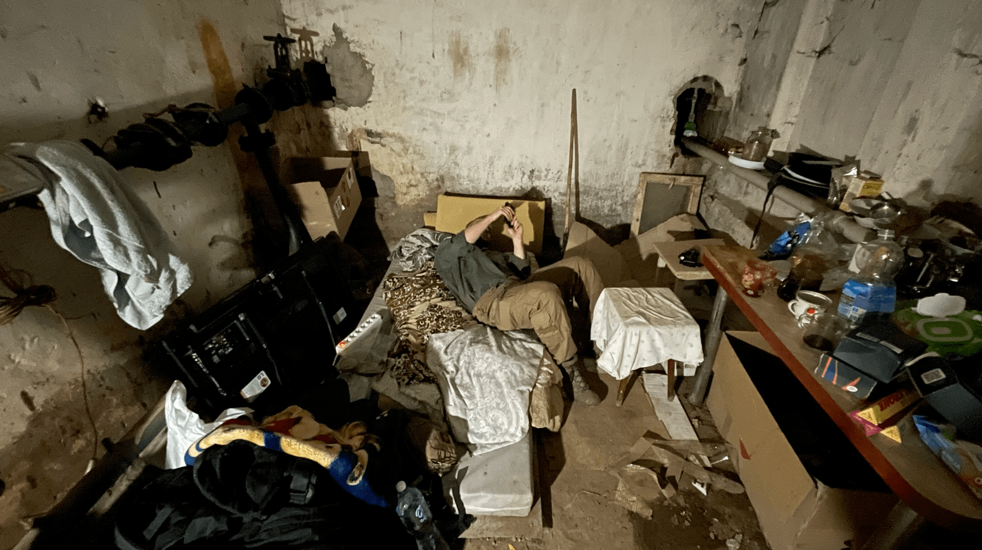 A basement in an abandoned building serves as shelter for soldiers and journalists during their rotations in Pokrovsk, Donetsk Oblast, Ukraine, on June 28, 2025. A basement in an abandoned building serves as shelter for soldiers and journalists during their rotations in Pokrovsk, Donetsk Oblast, Ukraine, on June 28, 2025.