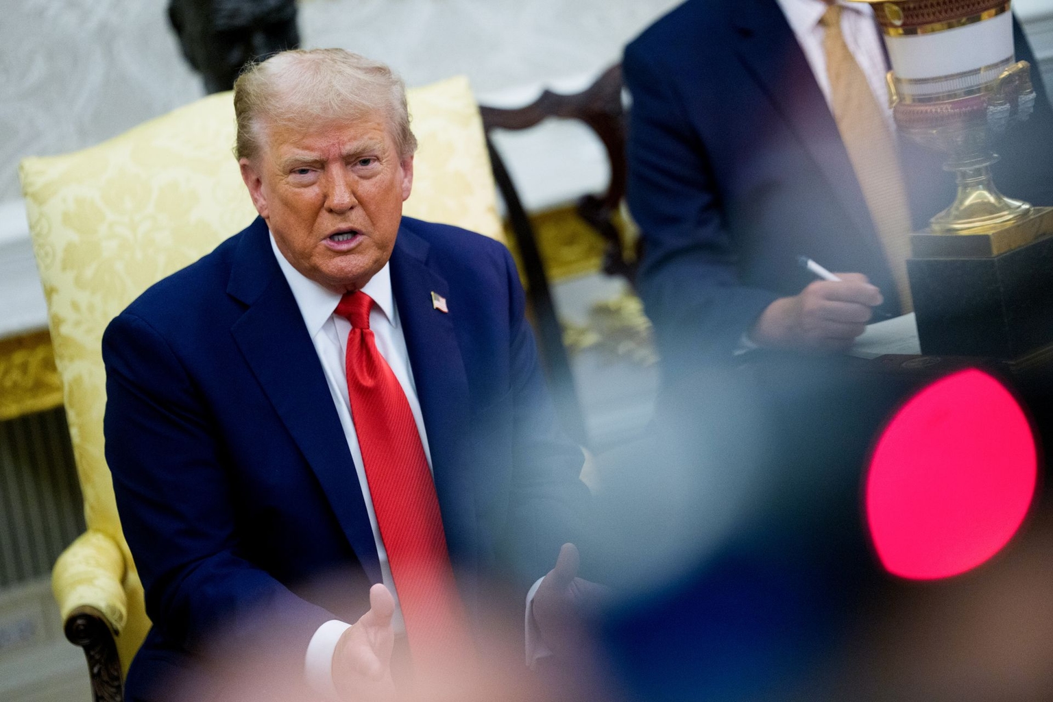 U.S. President Donald Trump in the Oval Office of the White House in Washington, DC, on Sept. 3, 2025. 