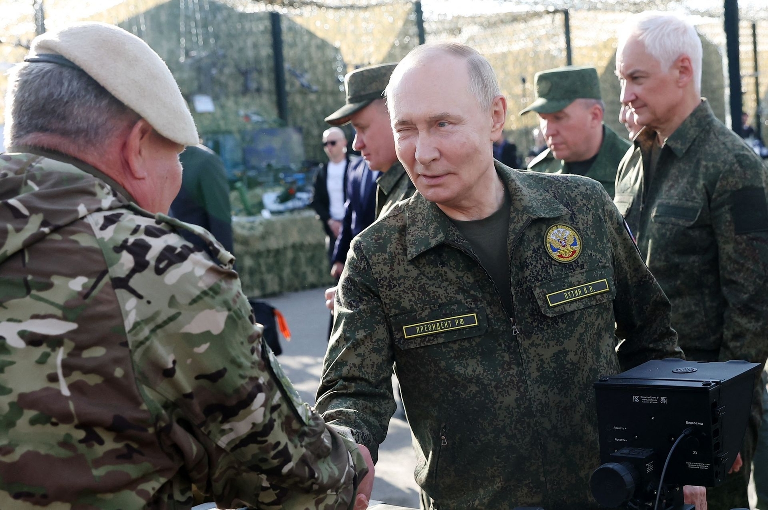 Russian President Vladimir Putin at a training ground in Nizhny Novgorod Oblast, Russia, on Sept. 16, 2025.