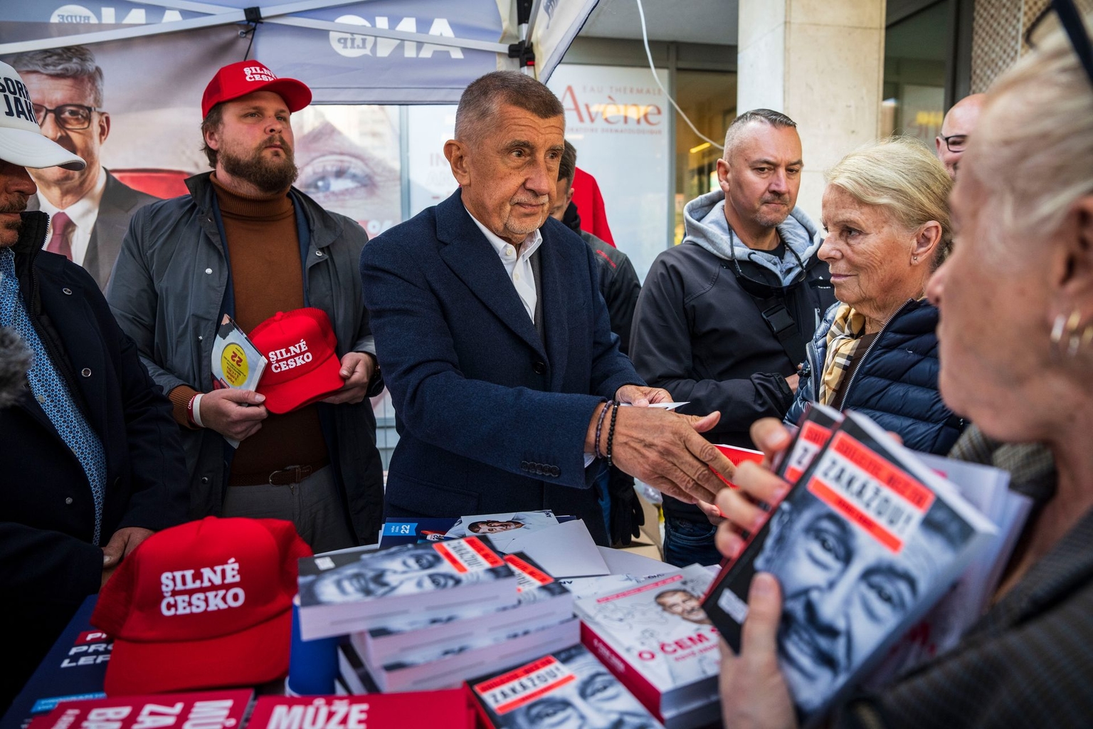 Andrej Babiš, billionaire and former Czech prime minister, meets supporters during an election campaign rally in Prague, Czech Republic, on Sept. 30, 2025. 