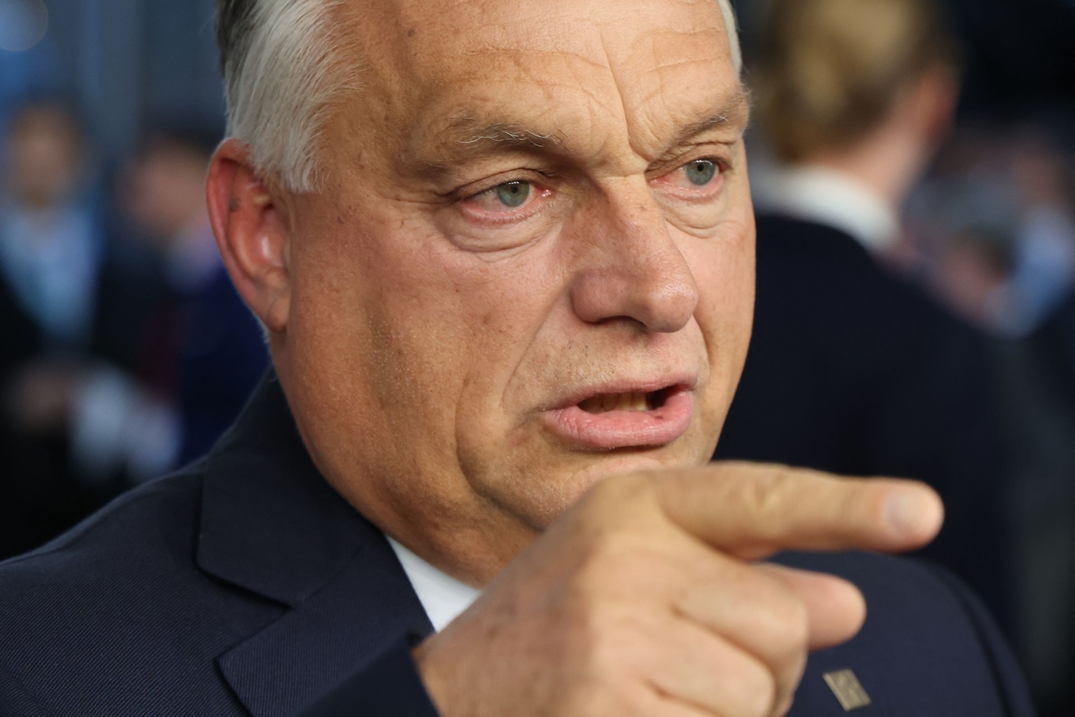 Hungary’s Prime Minister Viktor Orban speaks to the press during an informal meeting of EU heads of state and government at Christiansborg Palace in Copenhagen, Denmark, on Oct. 1, 2025. 