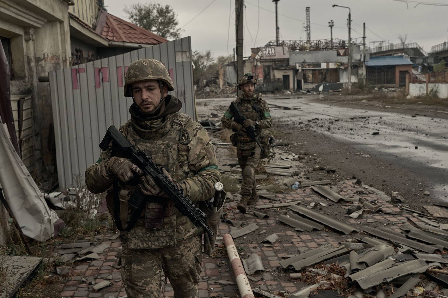Ukrainian soldiers in Kostiantynivka, Ukraine, on Oct. 16, 2025.Ukrainian soldiers in Kostiantynivka, Ukraine, on Oct. 16, 2025.