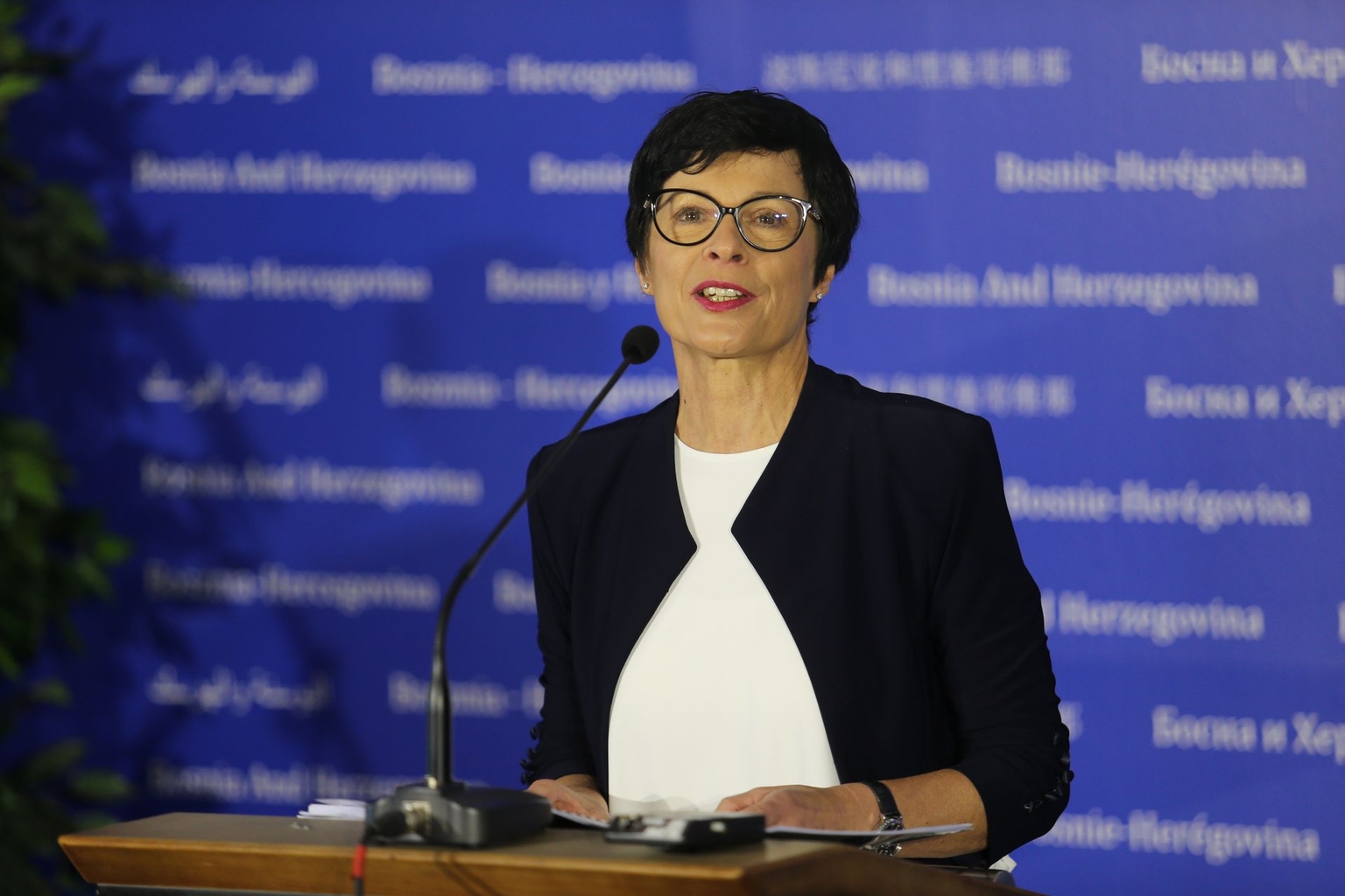 EU Commissioner for Enlargement Marta Kos in Sarajevo, Bosnia and Herzegovina, on Sept. 22, 2025. 