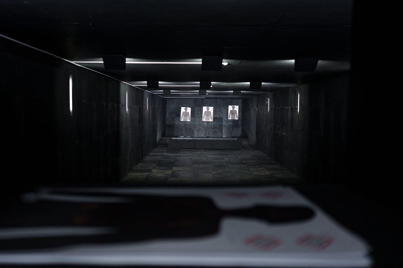 Basement firing range at the Kharkiv Aviation Institute in Kharkiv, Ukraine, on Oct. 27, 2025. 