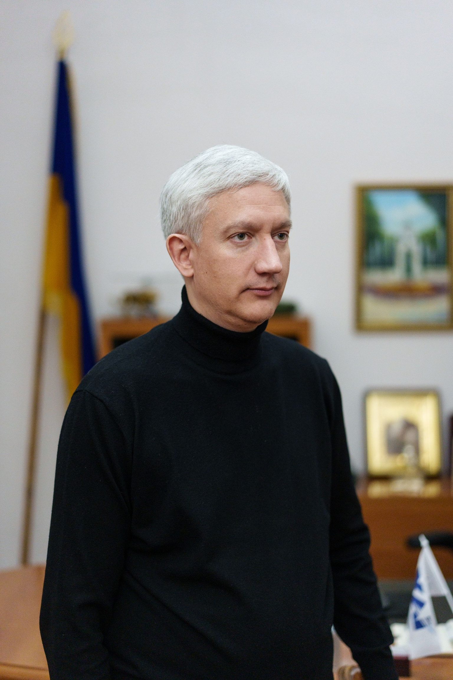  Kharkiv Aviation Institute acting rector Oleksiy Lytvynov is seen in Kharkiv, Ukraine, on Oct. 27, 2025. 