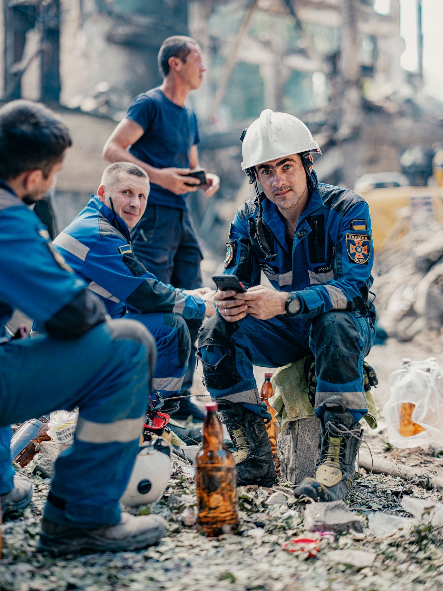 Oleksandr Pitaichuk, a 31-year-old high-angle rescuer, is seen in Kyiv, Ukraine, on July 5, 2025. 