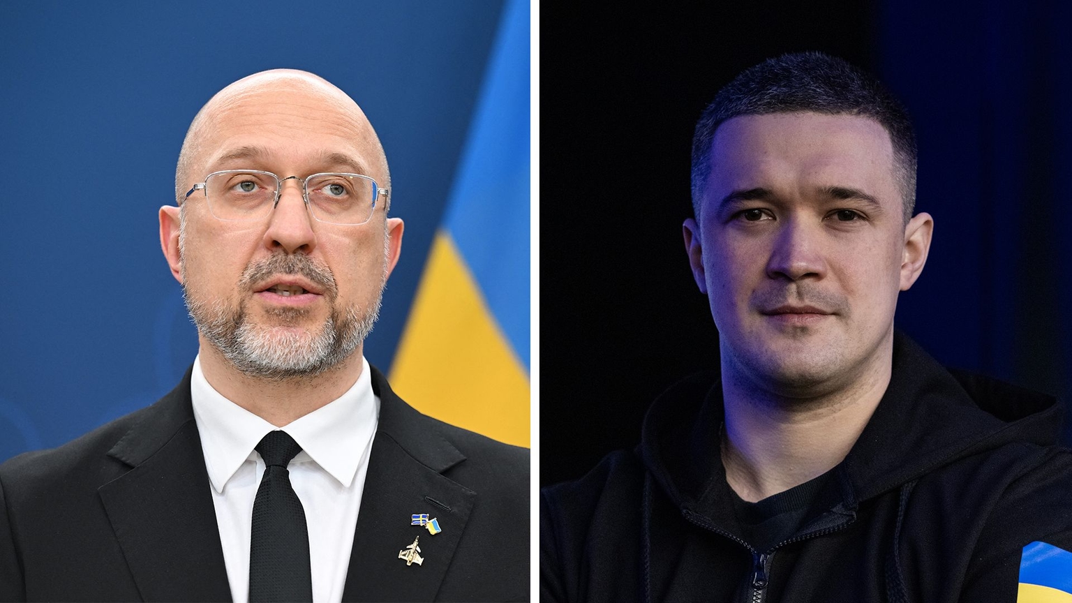 Newly-appointed Energy Minister Denys Shmyhal (L) and Defense Minister Mykhailo Fedorov (R).