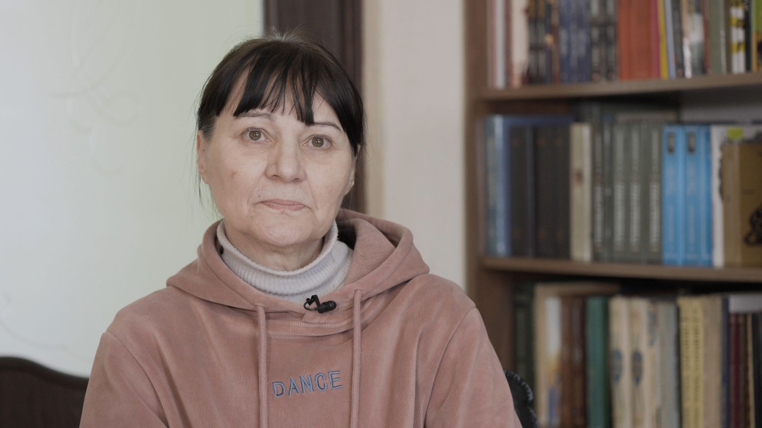 Nelia Checheta in a women's penal colony in Southeastern Ukraine on Feb. 5, 2026.