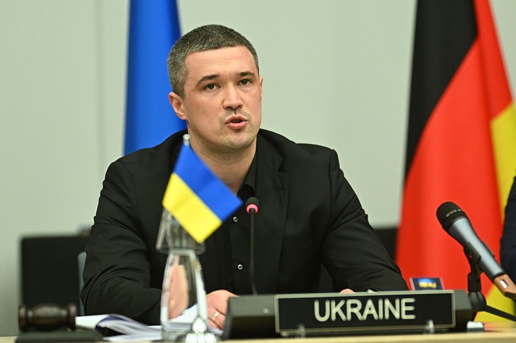 Ukrainian Defence Minister Mykhailo Fedorov attends the Defence Contact Group meeting at NATO headquarters in Brussels, Belgium, on Feb. 12, 2026 .