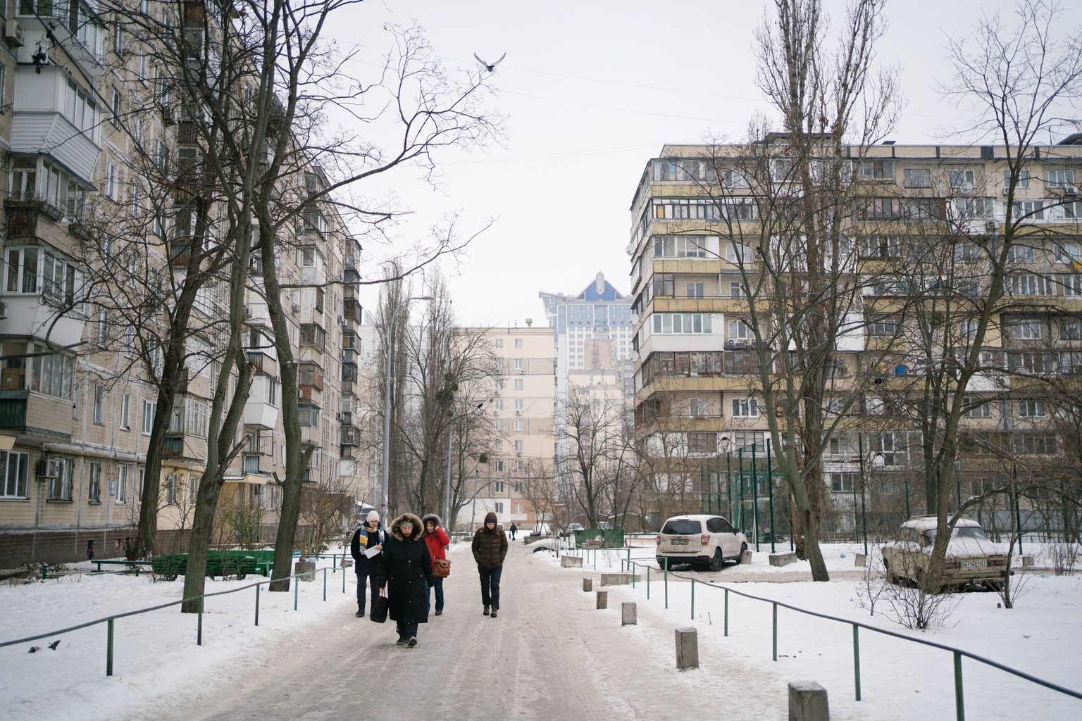 A view of the Berezniaky neighborhood on the Left Bank of Kyiv, Ukraine, on Jan. 27, 2026. 