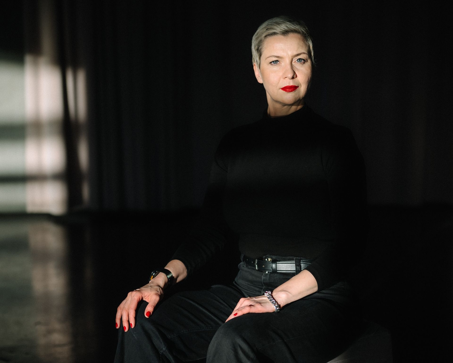 Maria Kalesnikava, a leader of the anti-government 2020 protests in Belarus, in Berlin, Germany, on March 2, 2026. 