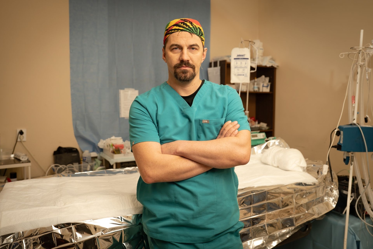 Andrii Telezhnyi, head of a surgical team in the First Medical Battalion in Donetsk Oblast on Jan. 24, 2026. 