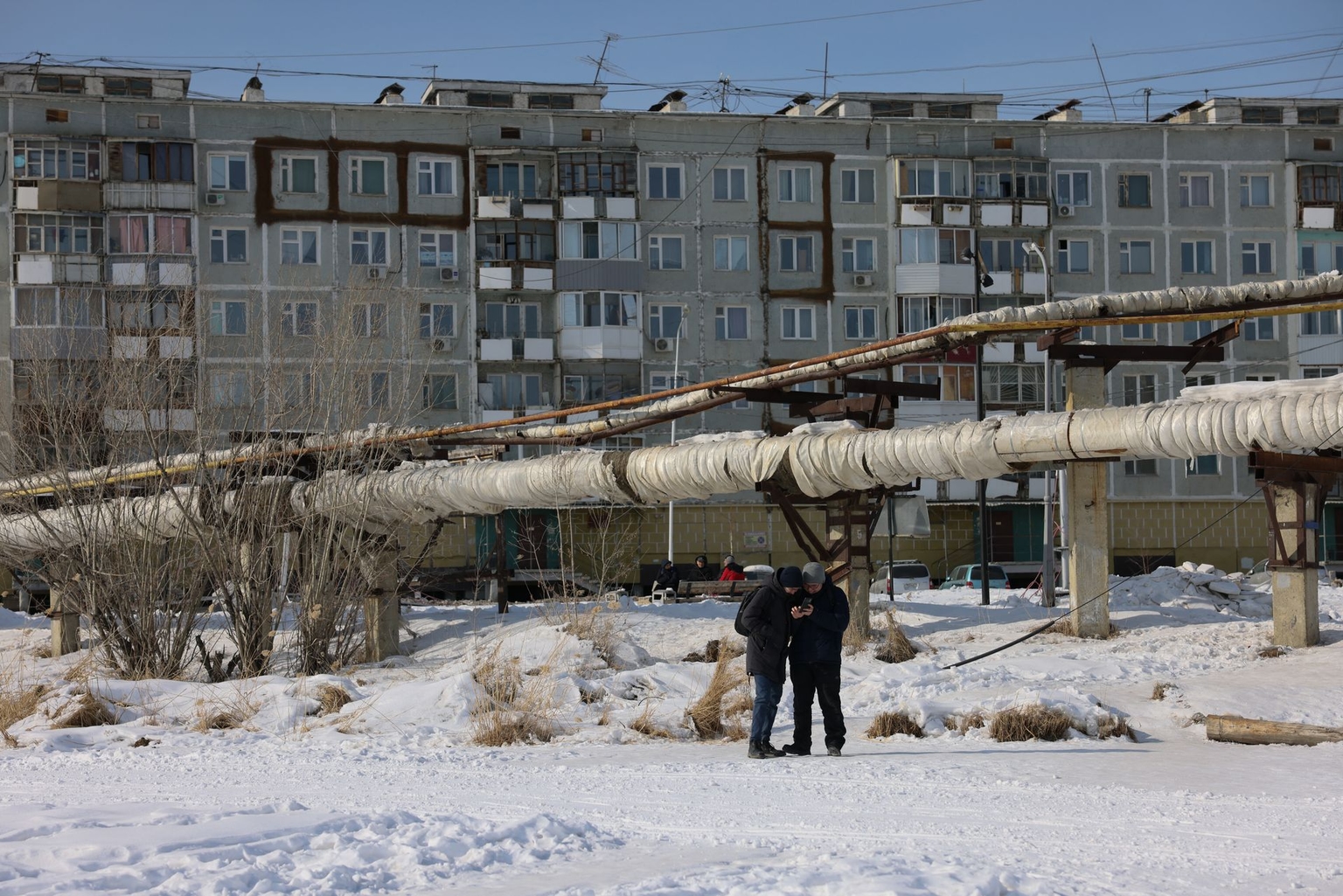 Yakutsk residents in Yakutsk, Russia, on March 28, 2025. 