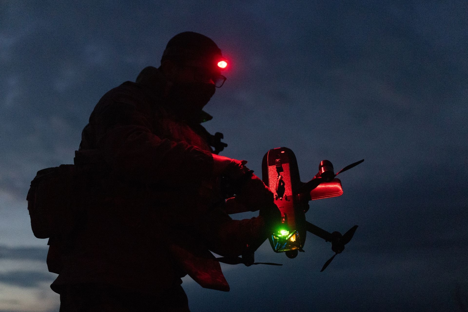 A soldier of the Unmanned Systems Forces prepares a Salut interceptor drone in Kharkiv, Ukraine, on March 31, 2026. 