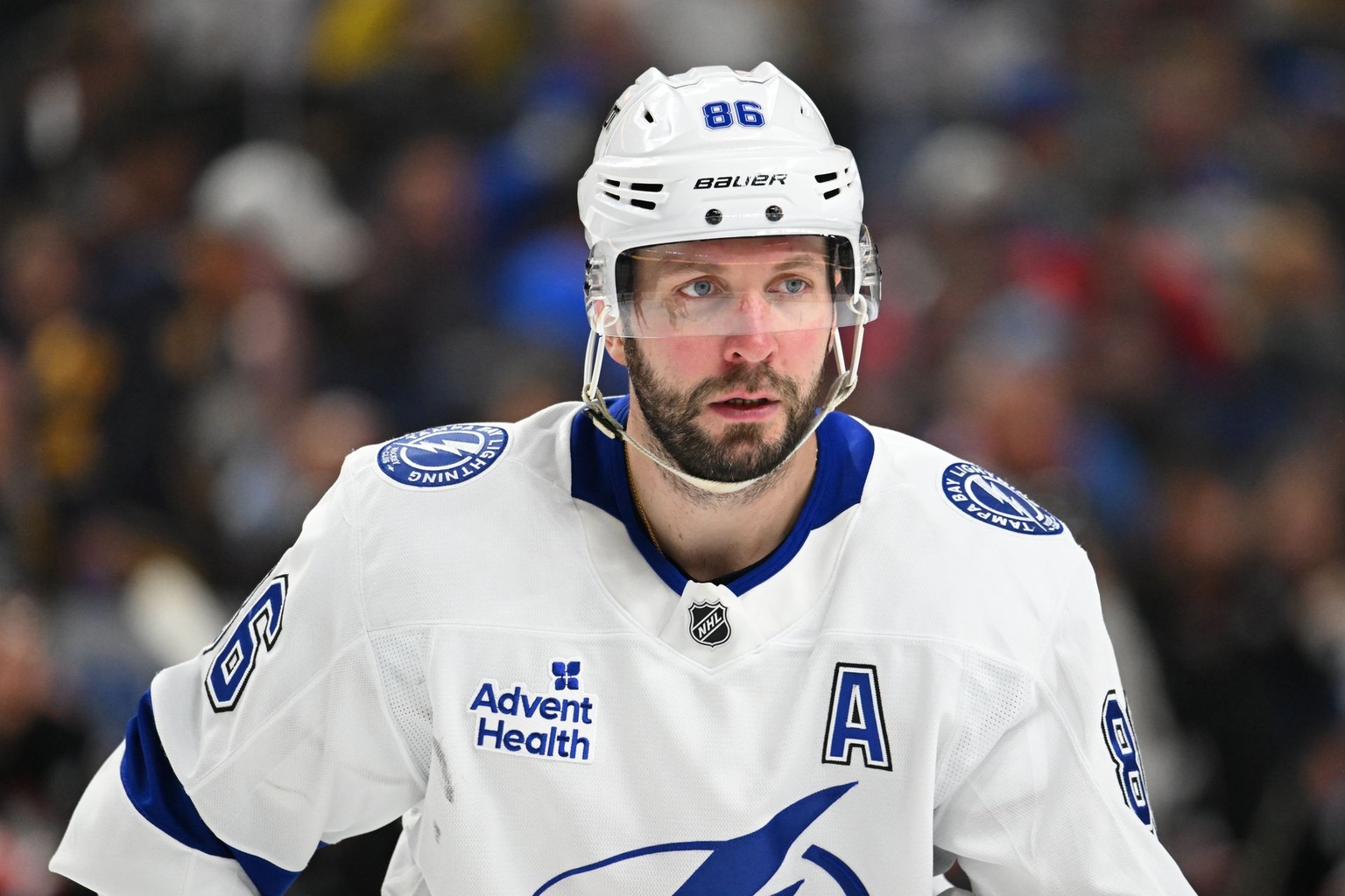 Nikita Kucherov of the Tampa Bay Lightning in Buffalo, New York, U.S. on April 6, 2026.