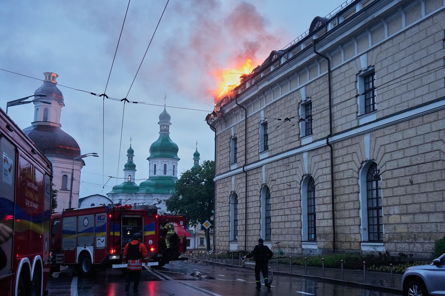 Russian drone and missile attack in Kyiv, Ukraine, on June 15, 2026.