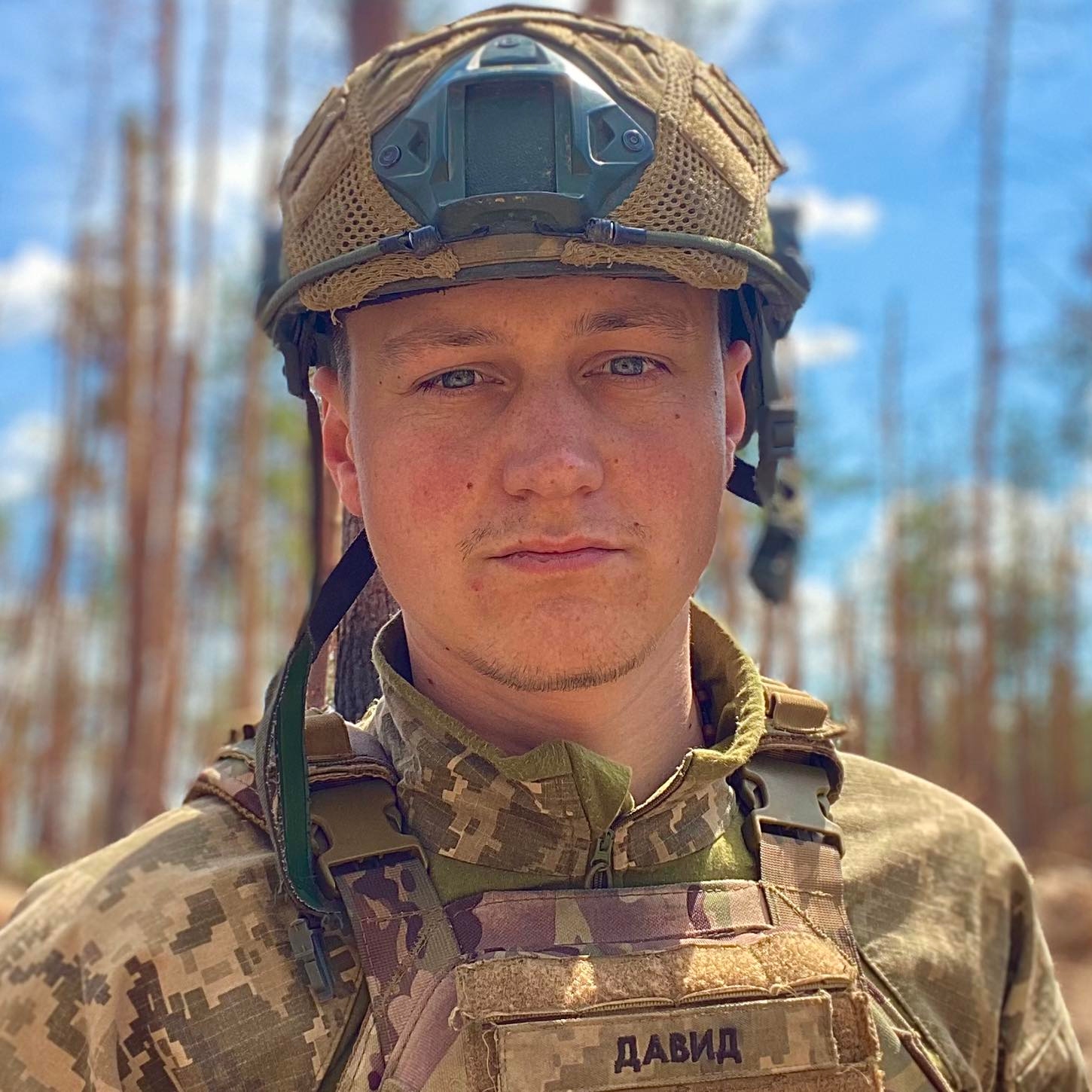  Ukrainian author and serviceman Artur Dron in an unnamed location in Ukraine in 2023. 
