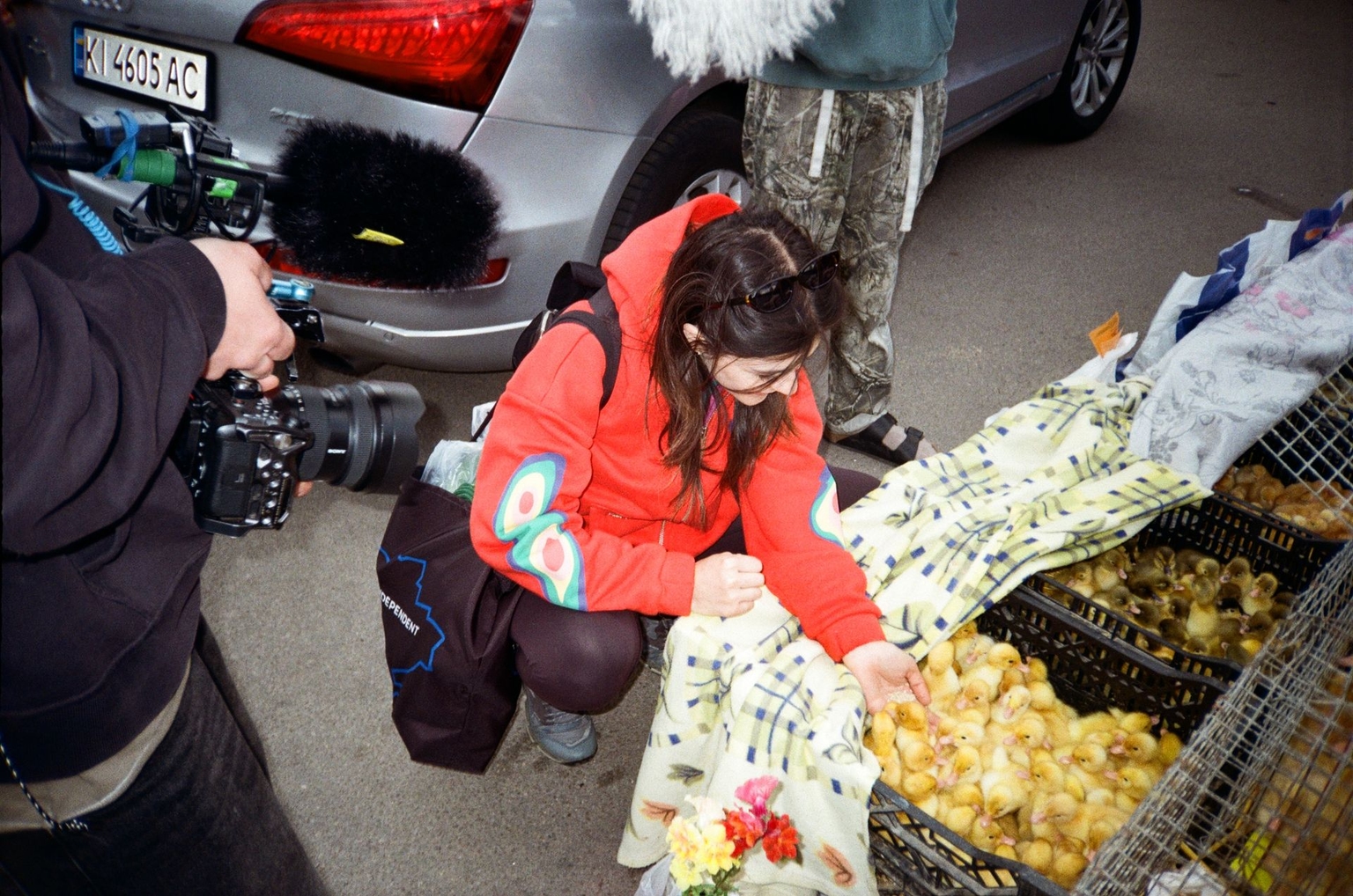 Backstage photo taken during the filming of the second season of "Dare to Ukraine", the Kyiv Independent's travel show.