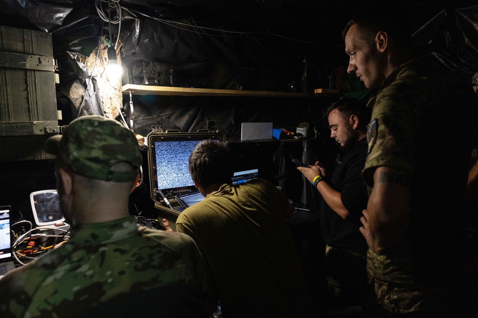 Combat wing operators of the Darts crew of the NAFO, the 66th Mechanized Brigade, in the Lyman sector, Ukraine, on Aug. 11, 2026.
