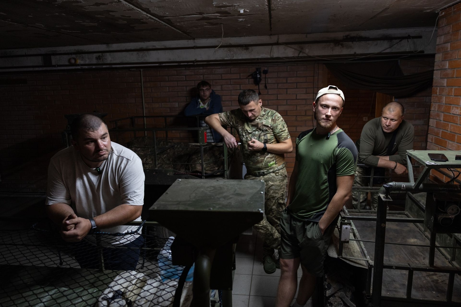 Members of the UGV crew of the 66th Mechanized Brigade in the Lyman sector, Ukraine, on Aug. 10, 2026.