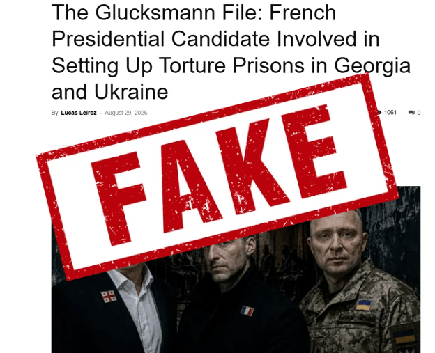 VT Foreign Policy article marked with a red “FAKE” stamp.