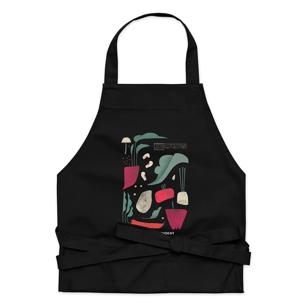 Borshch illustration apron Kyiv Independent merch