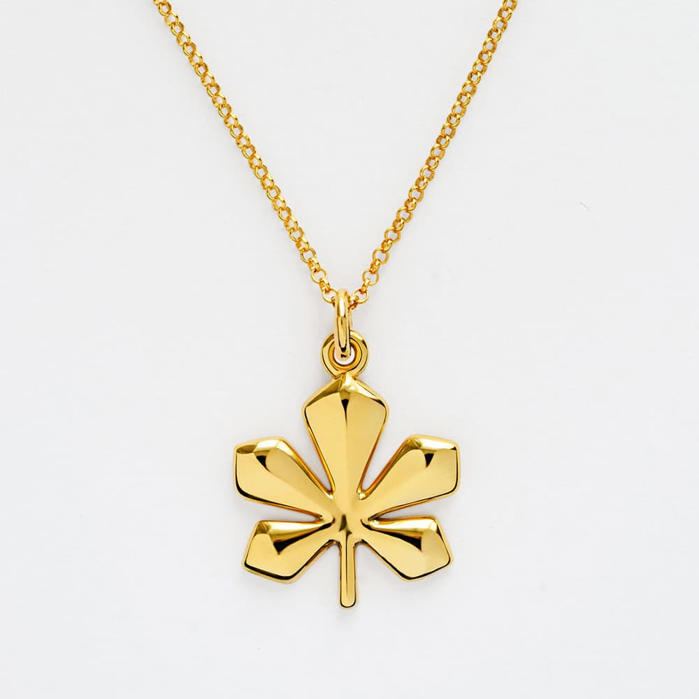 Chestnut leaf Kyiv necklace by Ukrainian brand Katria