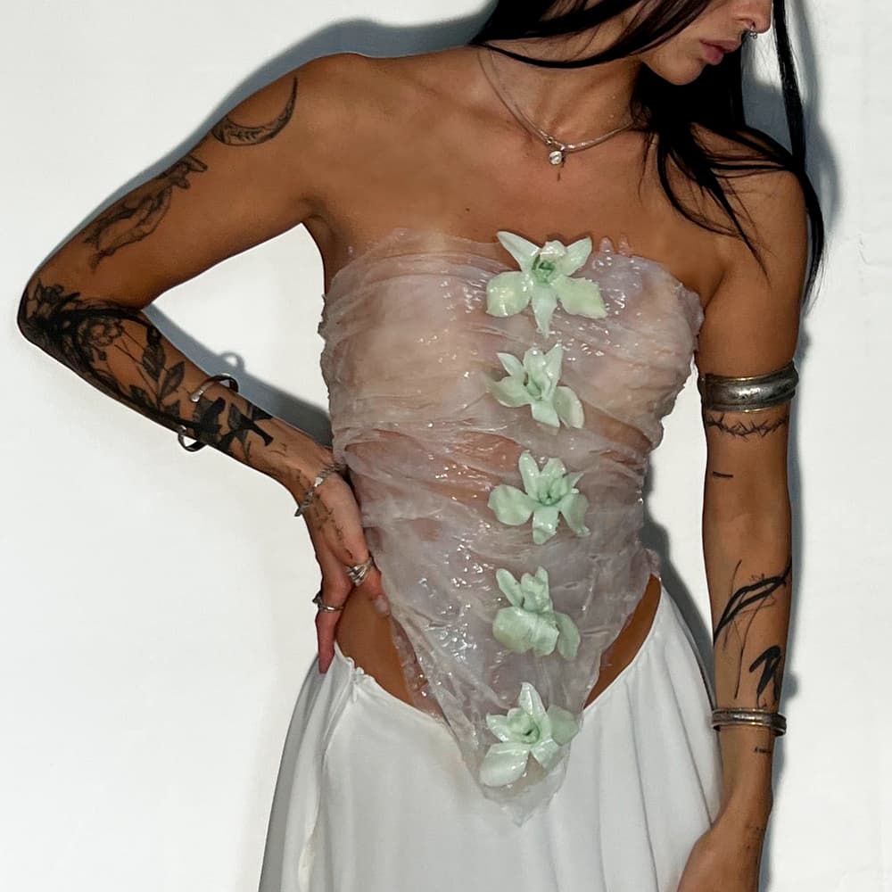 Floral liquid corset from Ukrainian designer Kate Brilliant