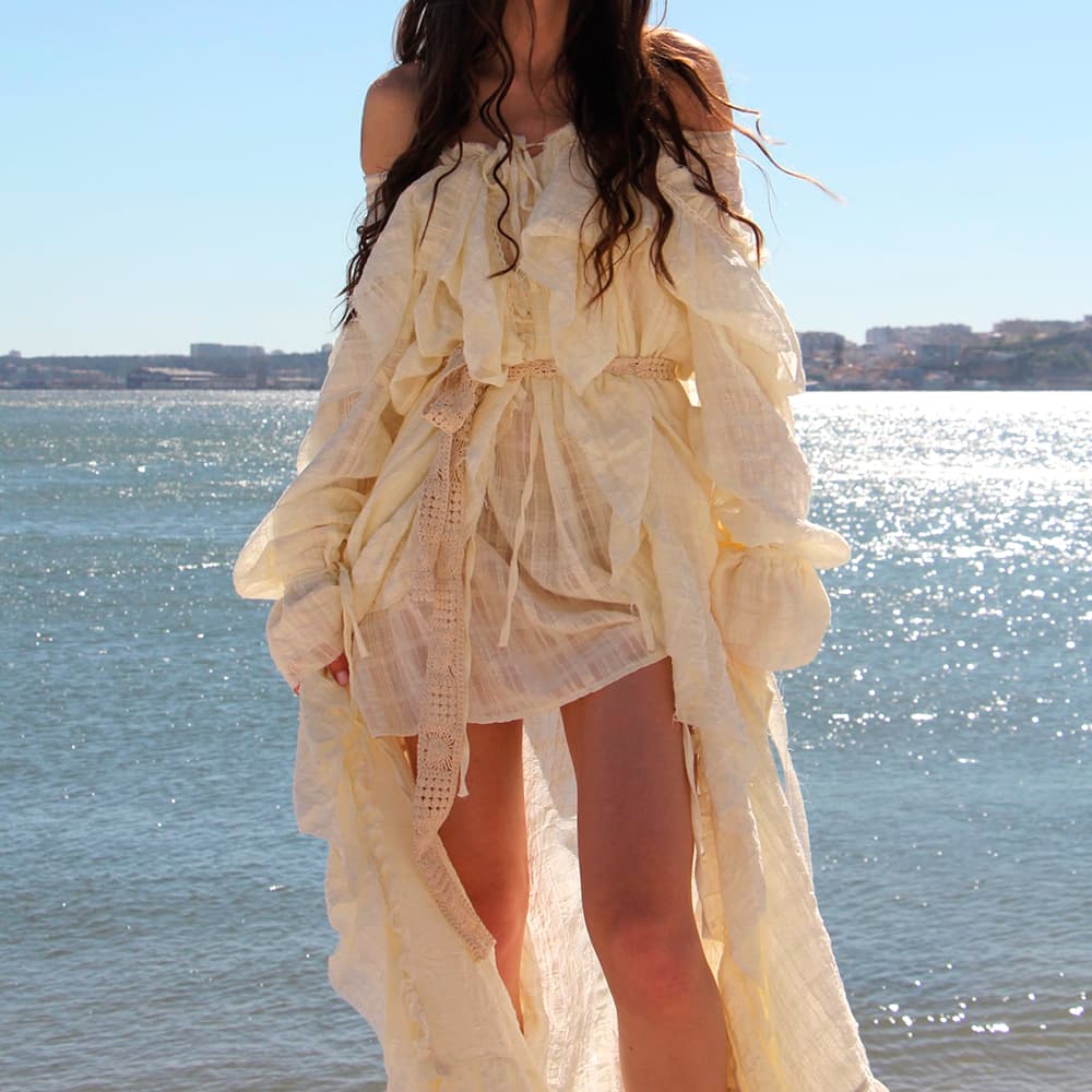 Fringe cotton dress by Ukrainian brand In Me