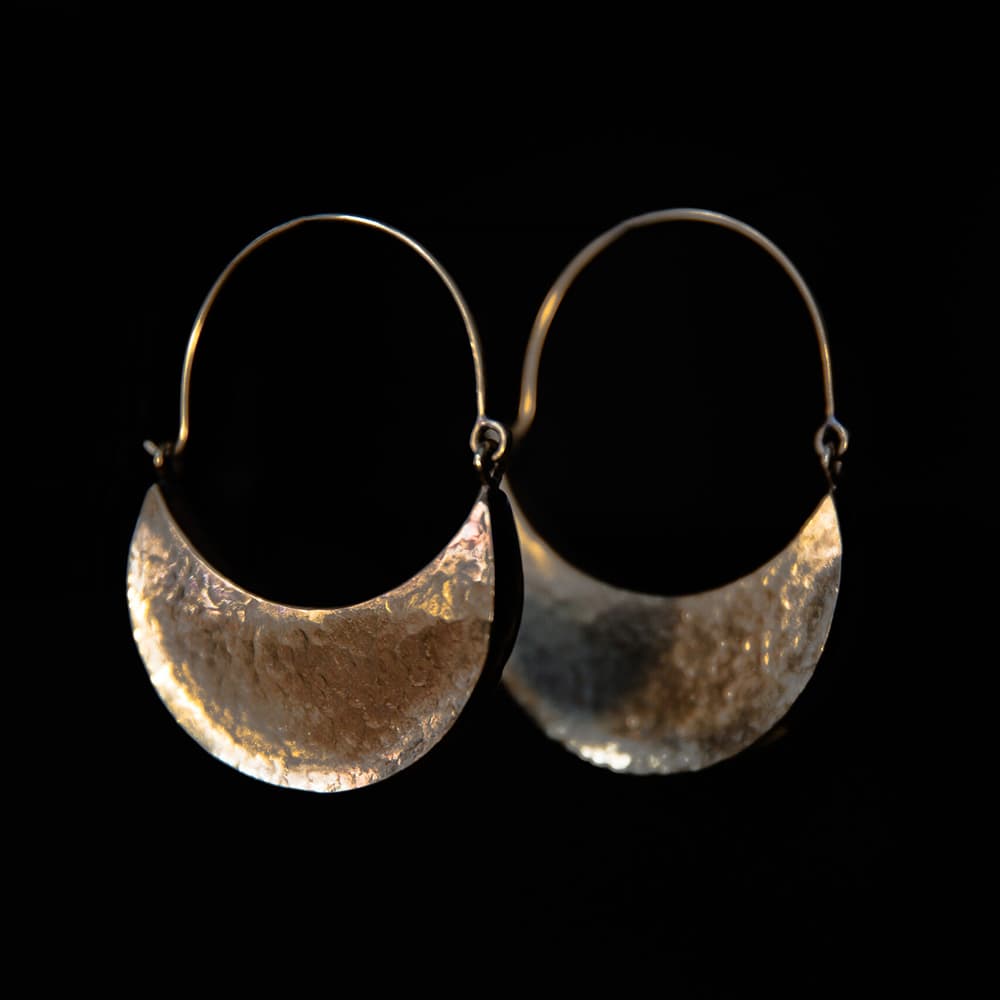 Gold boat earrings by Ukrainian designer Khrystyna Rachytska