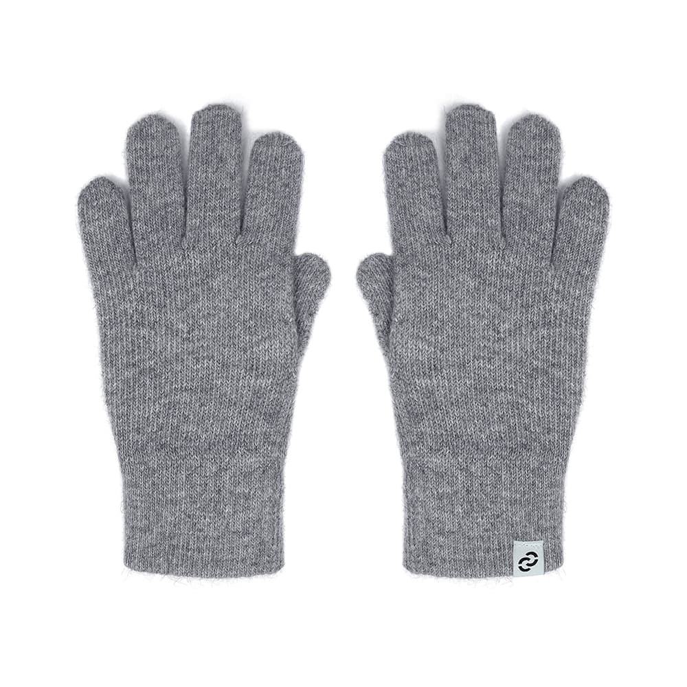 Gray knitted gloves by Ukrainian brand Cici Coco