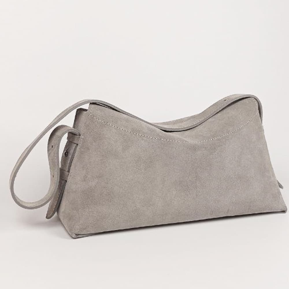 Minimalist suede bag by Ukrainian designer Svitlana Zubko