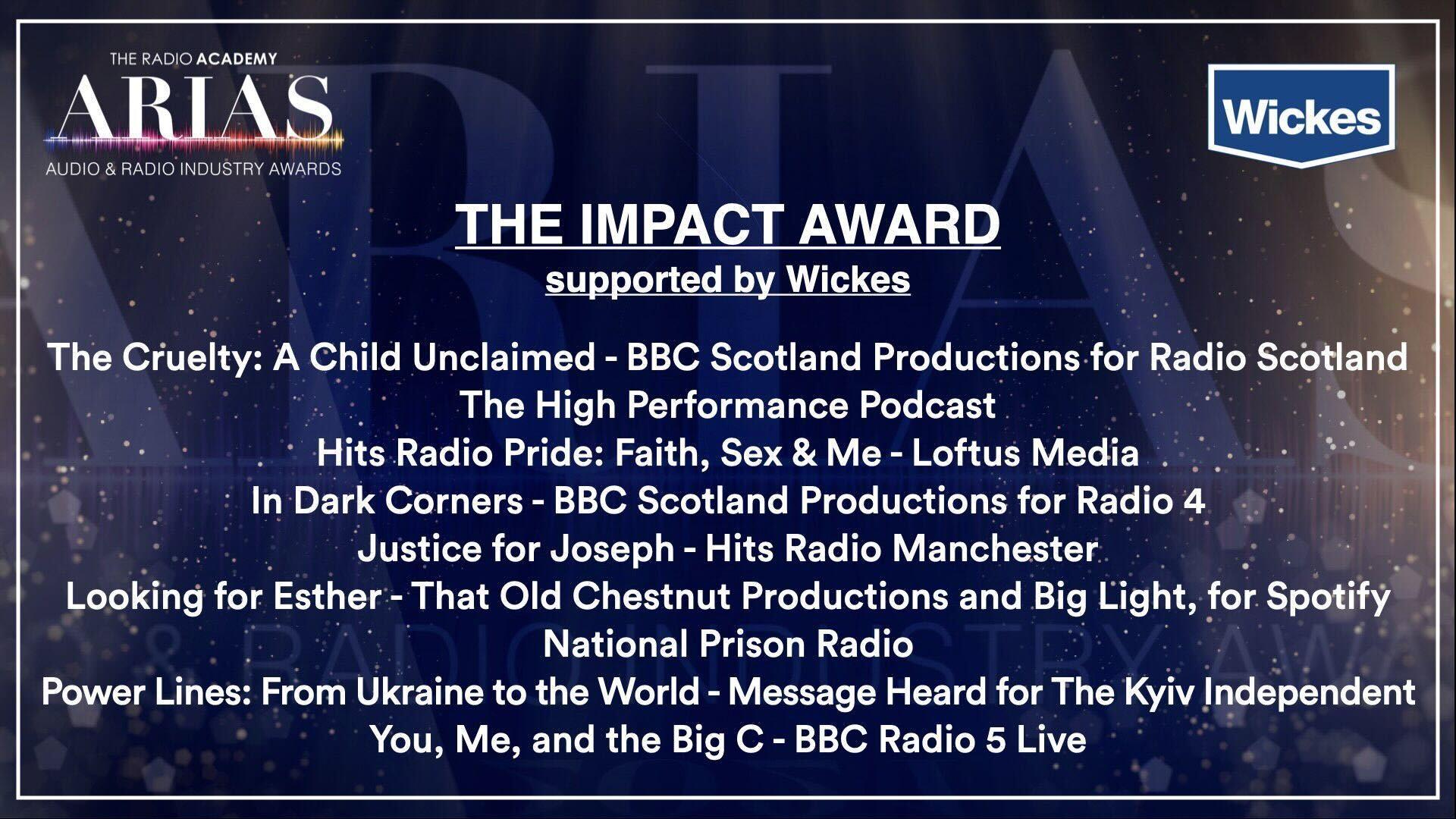 "Power Lines: From Ukraine to the World" was nominated in the category "Impact Award." (Audio & Radio Industry Awards)