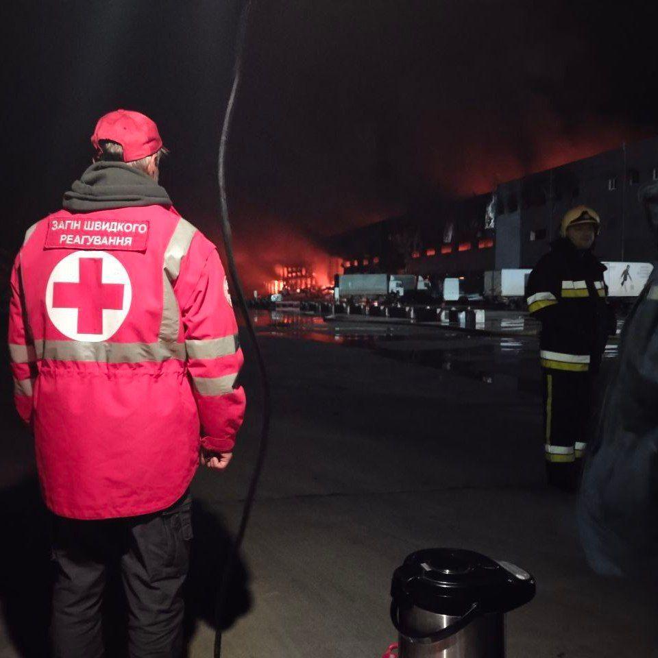 Russian overnight missile strike destroys Red Cross warehouse in Odesa