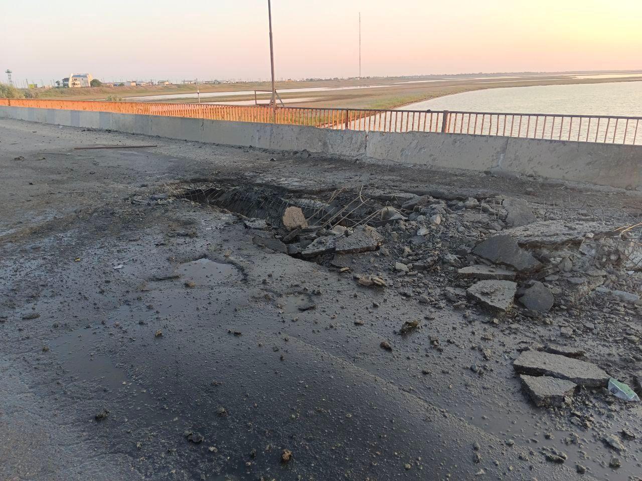 Damaged Chonhard bridge, June 22, 2023. (Source: Vladimir Saldo/Telegram)