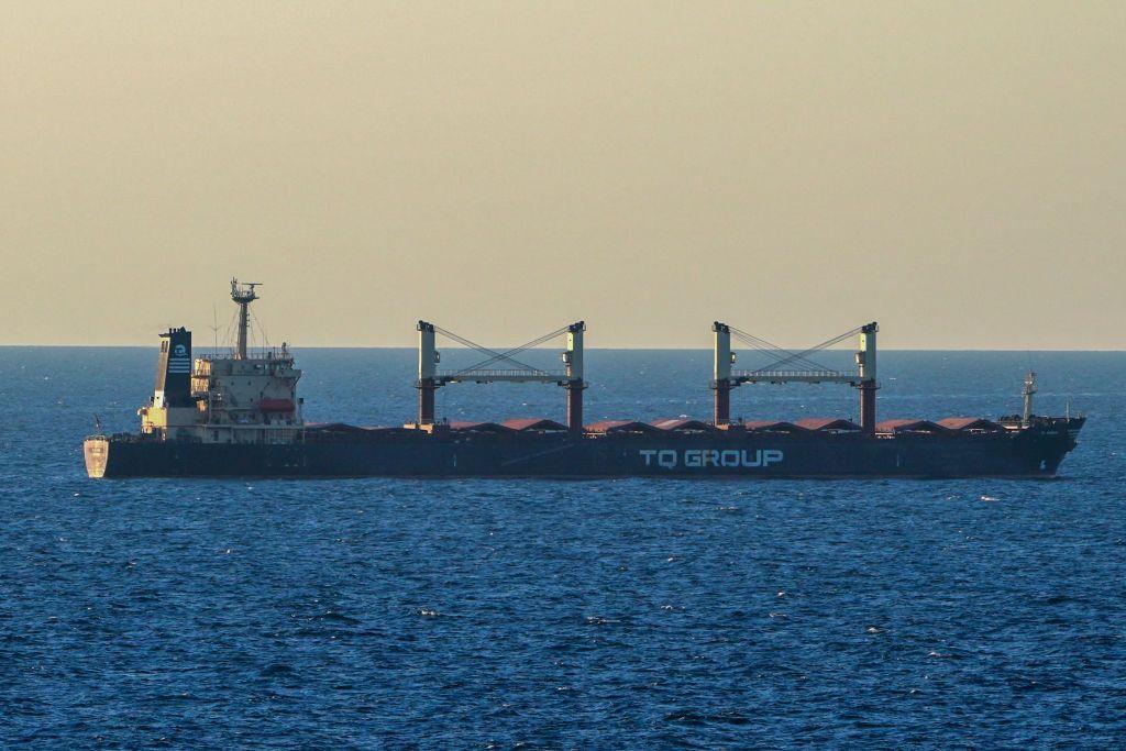 Grain ship TQ Samsun in the Black Sea on July 17, 2023, in Istanbul, Turkey