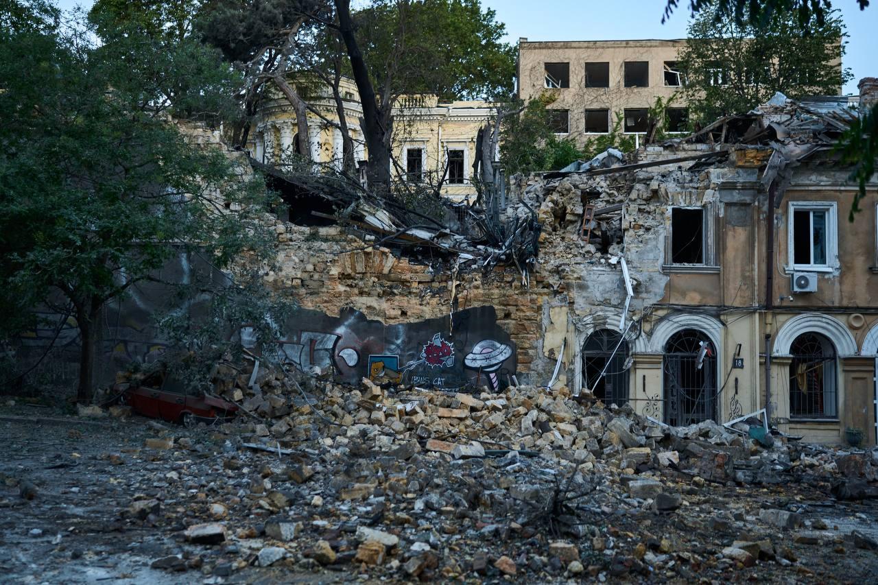 President’s Office: Russian missile attack damages 25 historical buildings in Odesa