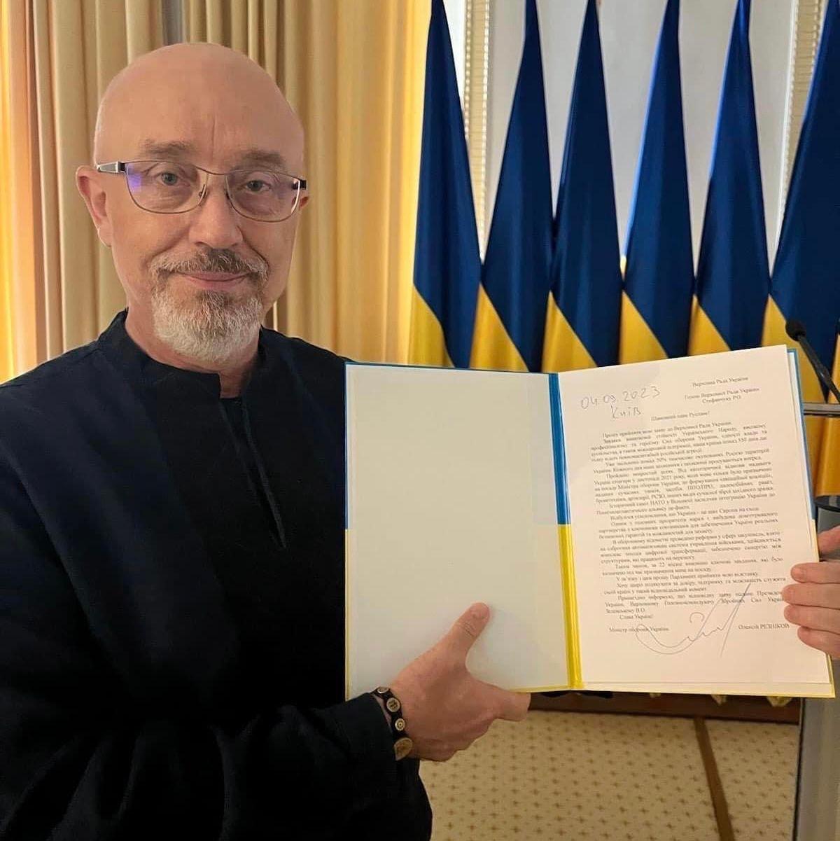 Defense Minister Reznikov submits resignation